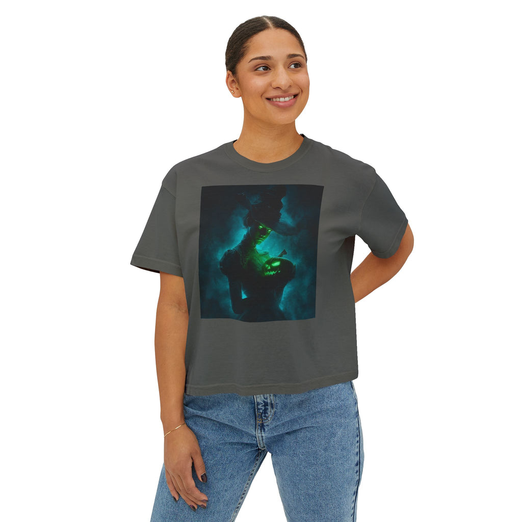Women's Boxy Tee – Mystical Green Siren Portrait