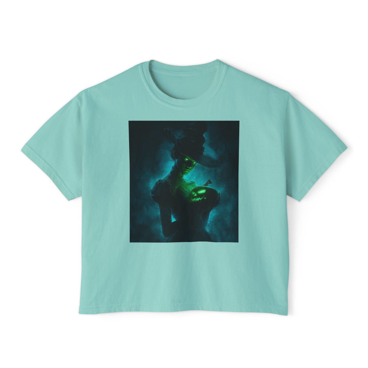 Women's Boxy Tee – Mystical Green Siren Portrait