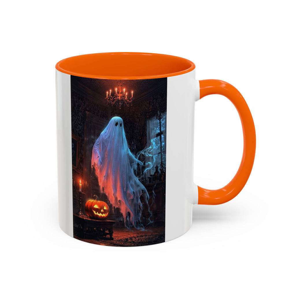 Halloween Ghost and Pumpkin Accent Coffee Mug