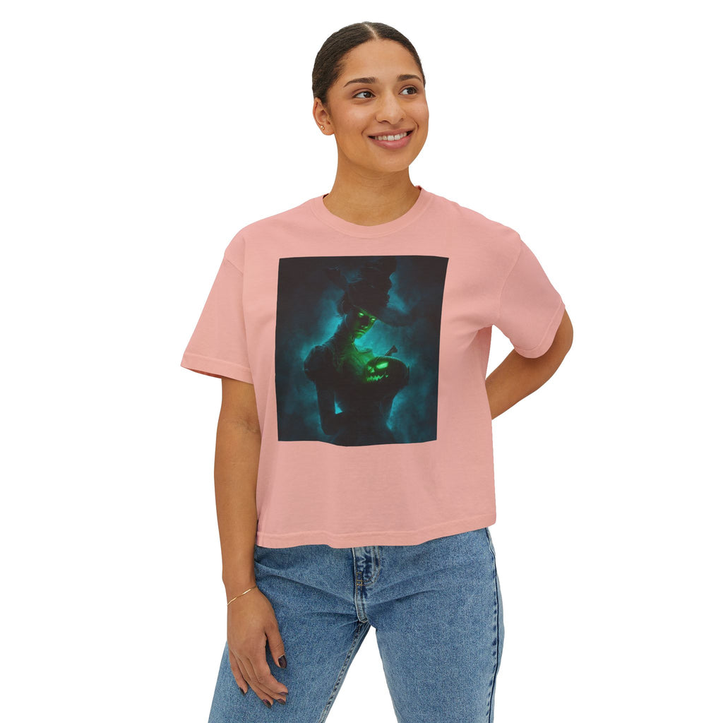 Women's Boxy Tee – Mystical Green Siren Portrait