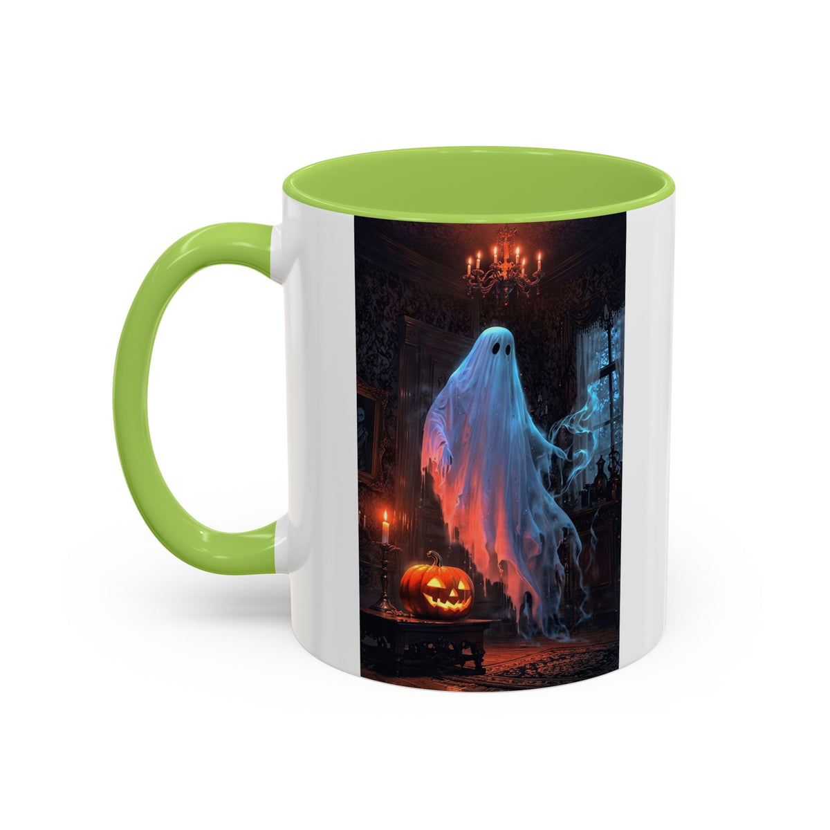 Halloween Ghost and Pumpkin Accent Coffee Mug