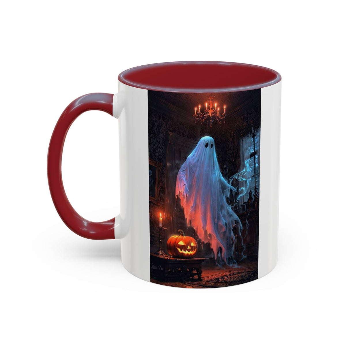 Halloween Ghost and Pumpkin Accent Coffee Mug
