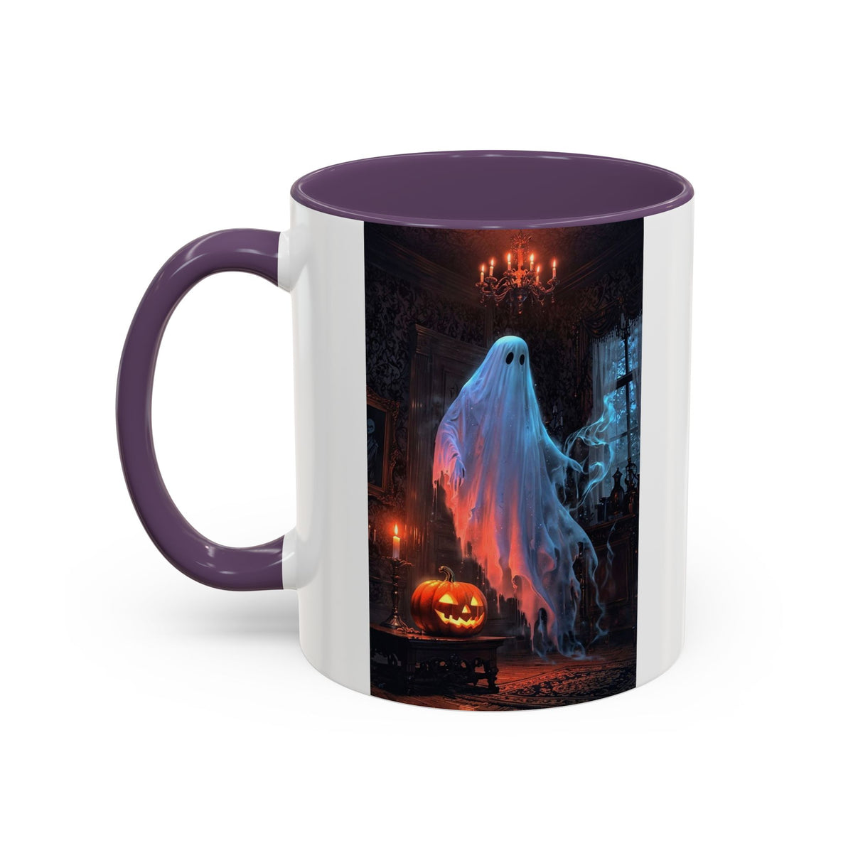 Halloween Ghost and Pumpkin Accent Coffee Mug