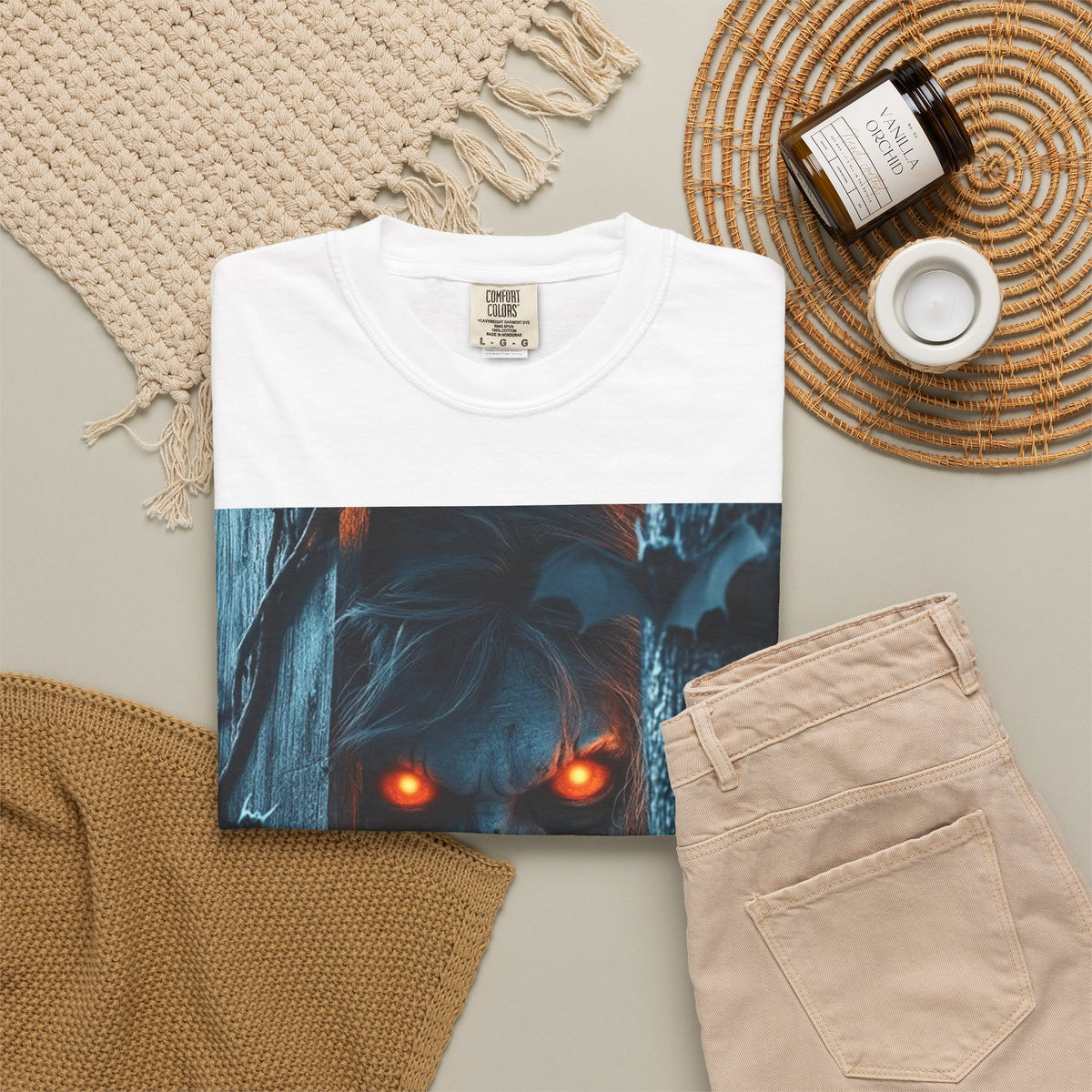 Halloween Werewolf Pumpkin Graphic T-Shirt (Man)