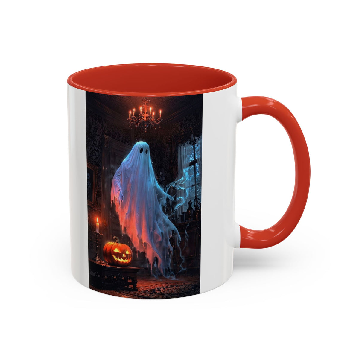 Halloween Ghost and Pumpkin Accent Coffee Mug