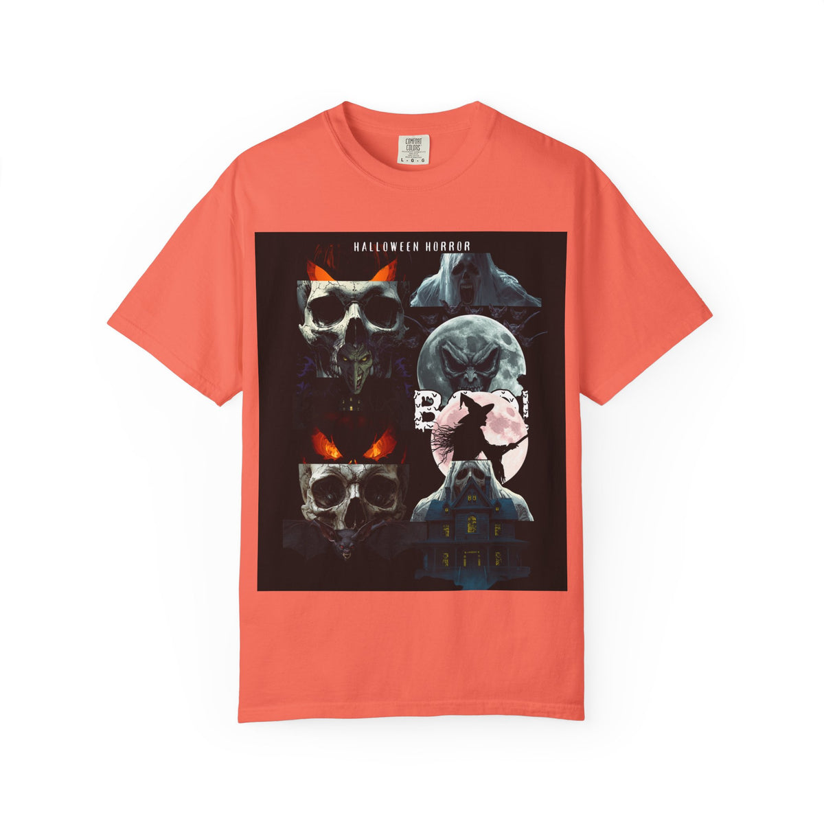 Halloween Horror Skull T-Shirt — Retro Moon & Mask Graphic