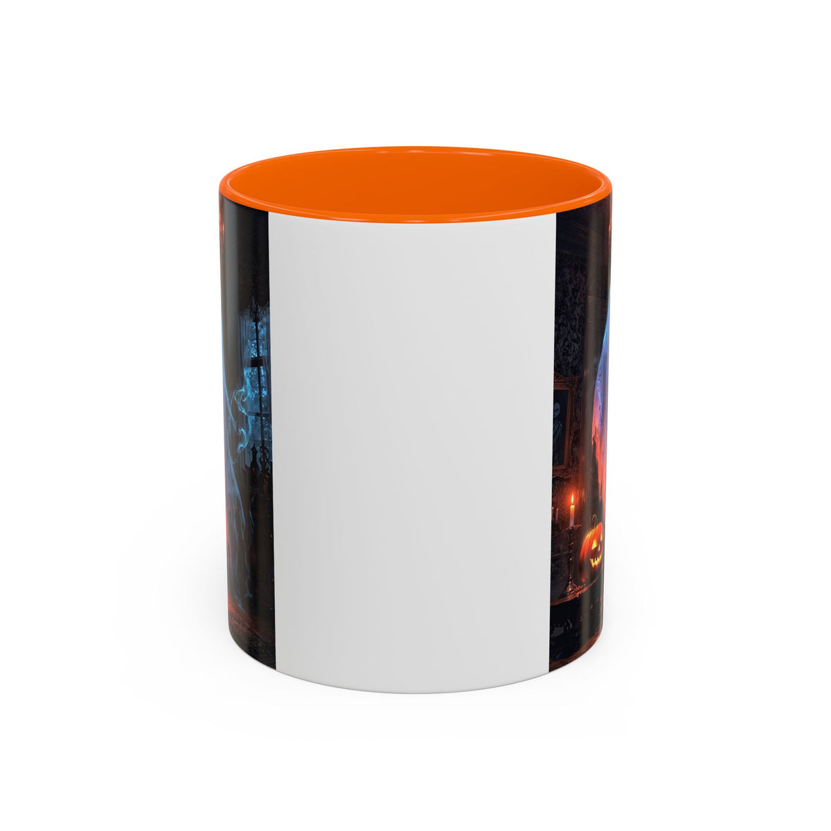 Halloween Ghost and Pumpkin Accent Coffee Mug