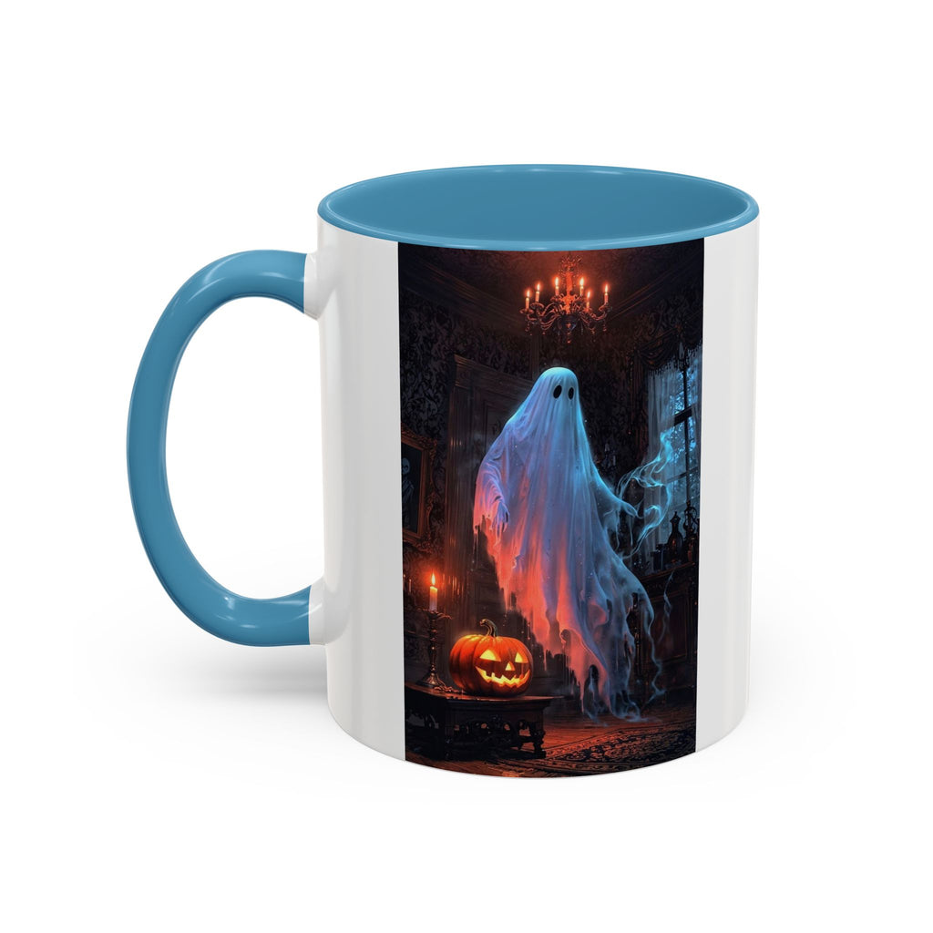 Halloween Ghost and Pumpkin Accent Coffee Mug