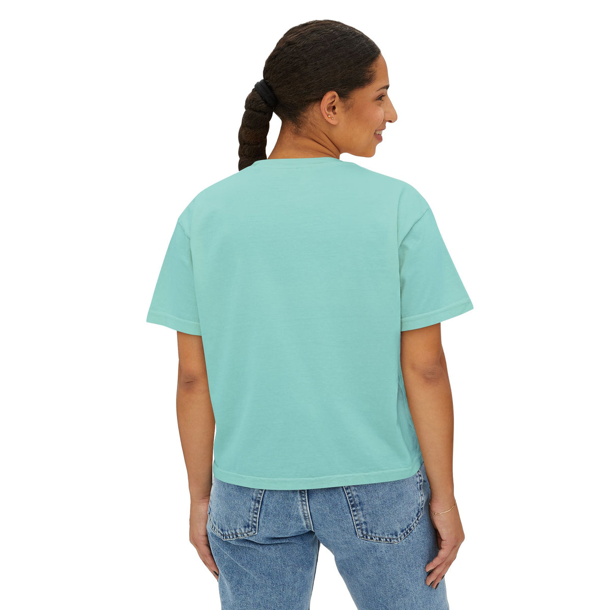 Women's Boxy Tee – Mystical Green Siren Portrait