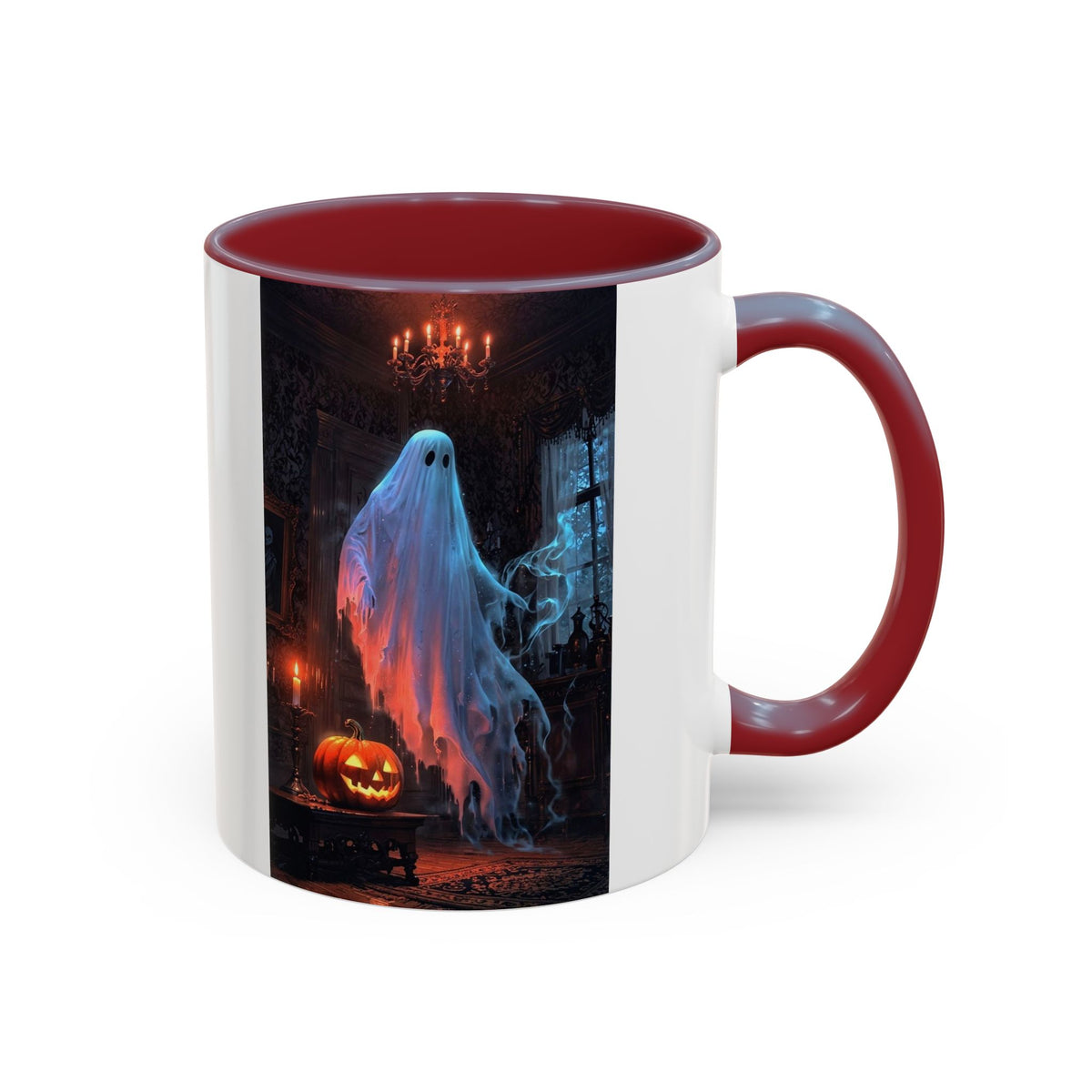 Halloween Ghost and Pumpkin Accent Coffee Mug
