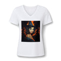 Women's V-Neck Tee – Mystical Halloween Witch Portrait
