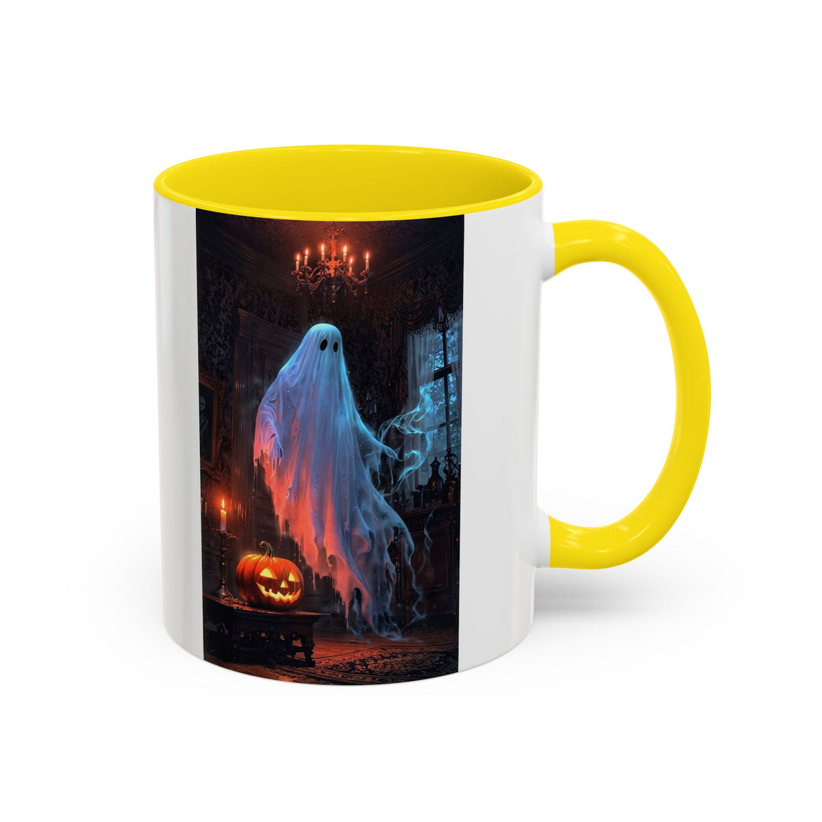 Halloween Ghost and Pumpkin Accent Coffee Mug