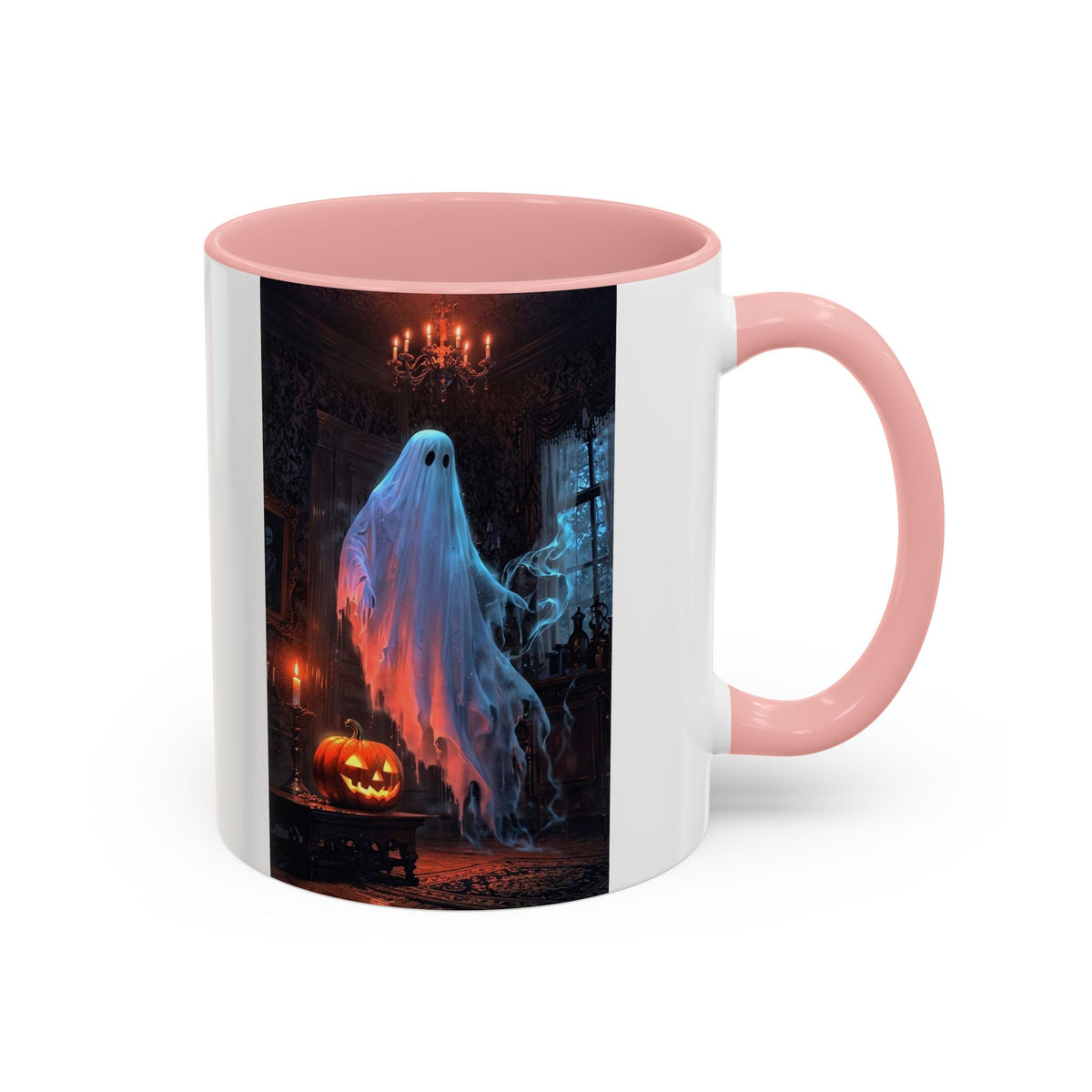 Halloween Ghost and Pumpkin Accent Coffee Mug