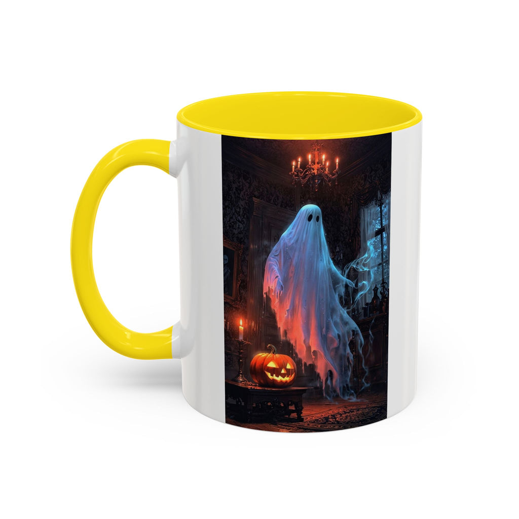 Halloween Ghost and Pumpkin Accent Coffee Mug