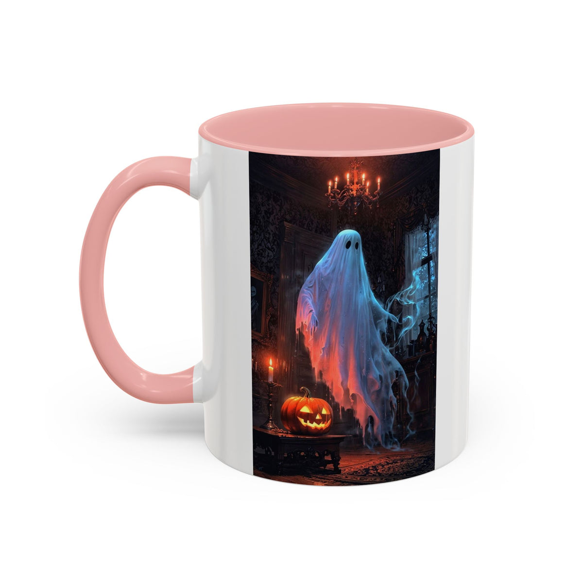 Halloween Ghost and Pumpkin Accent Coffee Mug