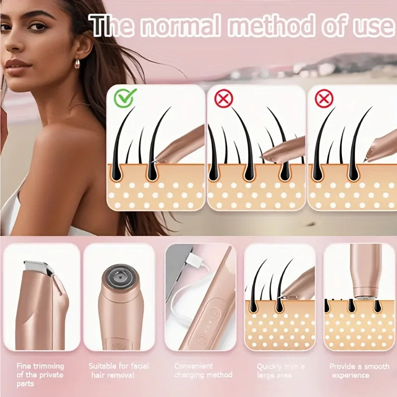 Women’s Electric Body Shaver – Dual-Head Rechargeable Waterproof Hair Removal Razor