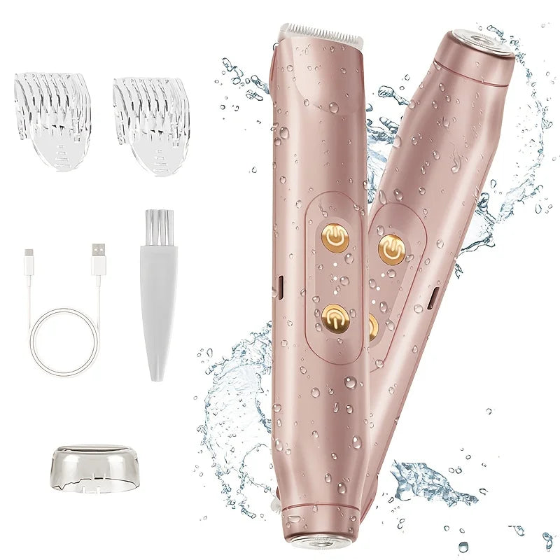 Women’s Electric Body Shaver – Dual-Head Rechargeable Waterproof Hair Removal Razor